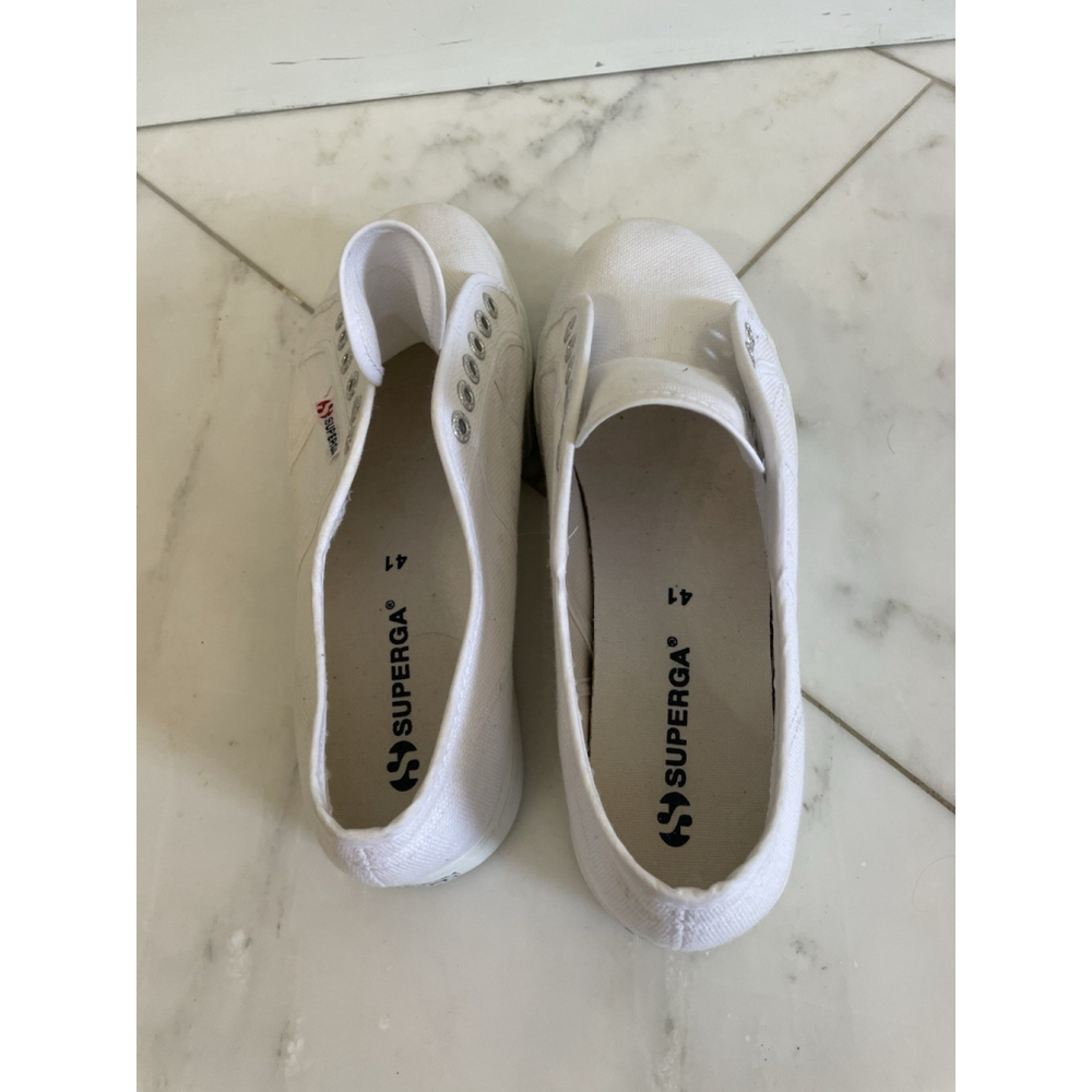Superga Women’s Size 9.5 White Canvas Platform Fashion Sneakers - Picture 6 of 10